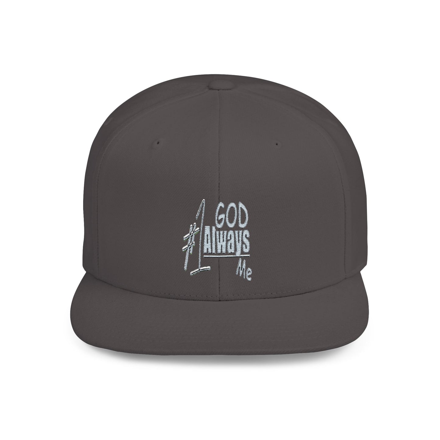 Untroubled Candi #1GOD"_Flat Bill Snapback-Gray Thread