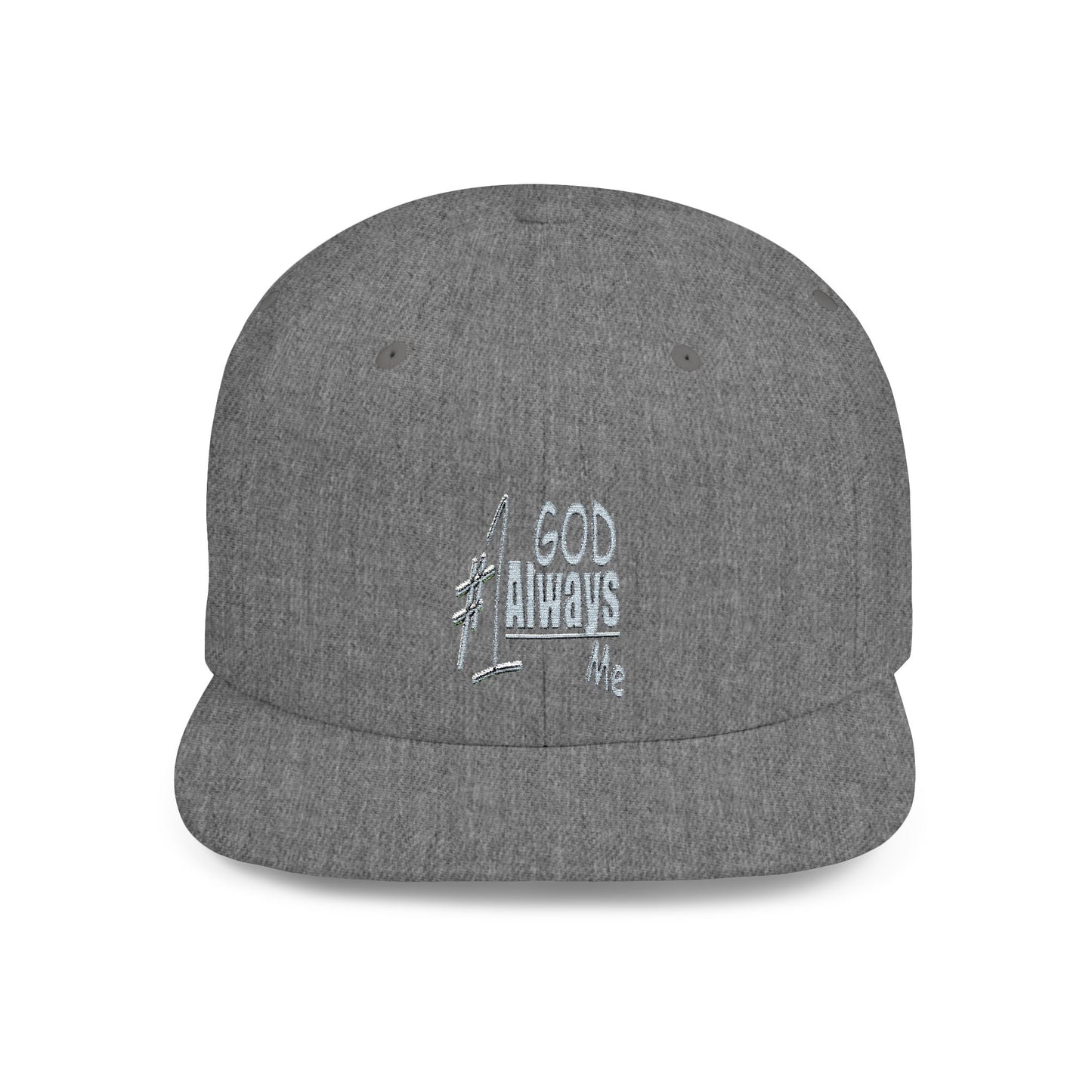 Untroubled Candi #1GOD"_Flat Bill Snapback-Gray Thread