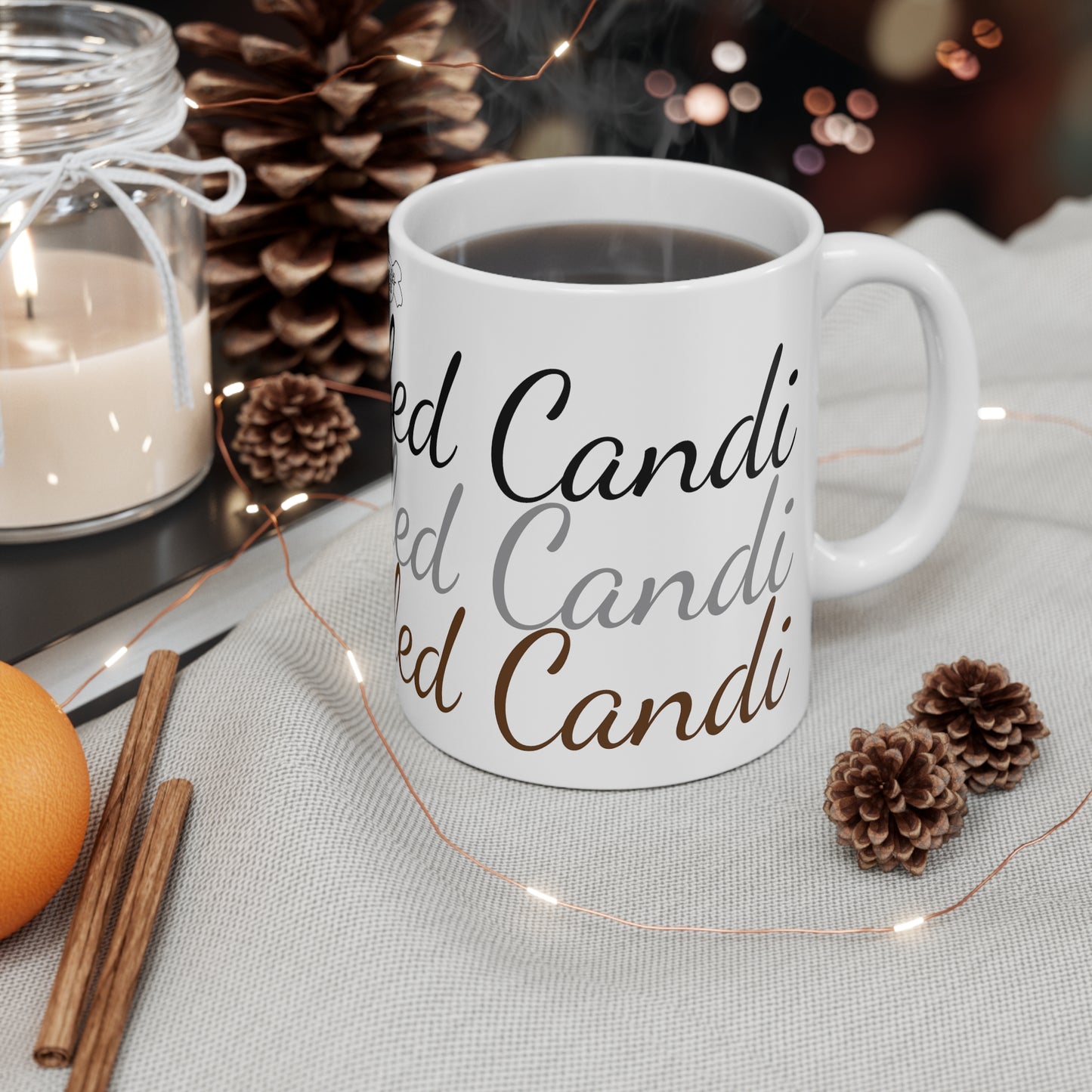 Untroubled Candi- Black, Gray, and Brown Mug 11oz