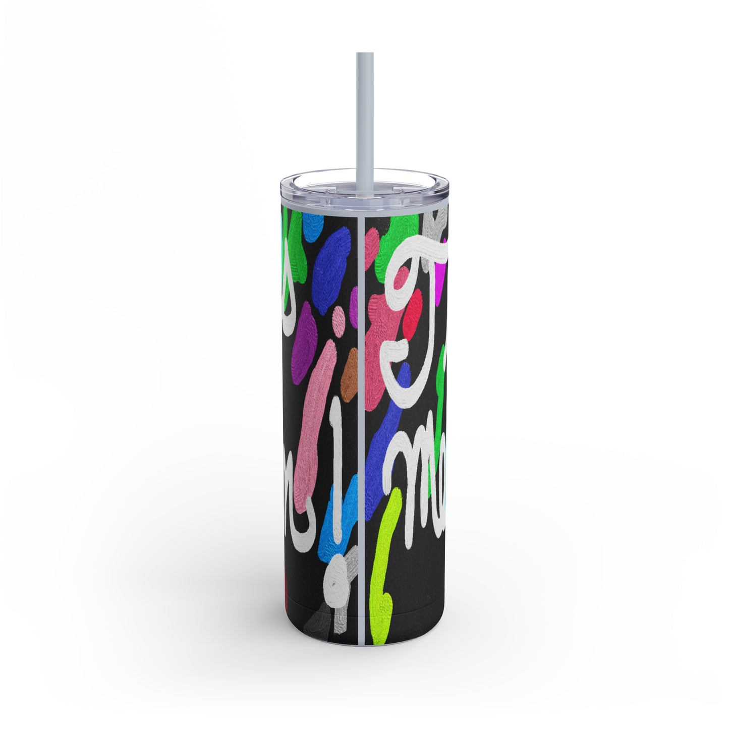 Untroubled Candi_"This Helps me Clock In" Skinny Matte Tumbler, 20oz
