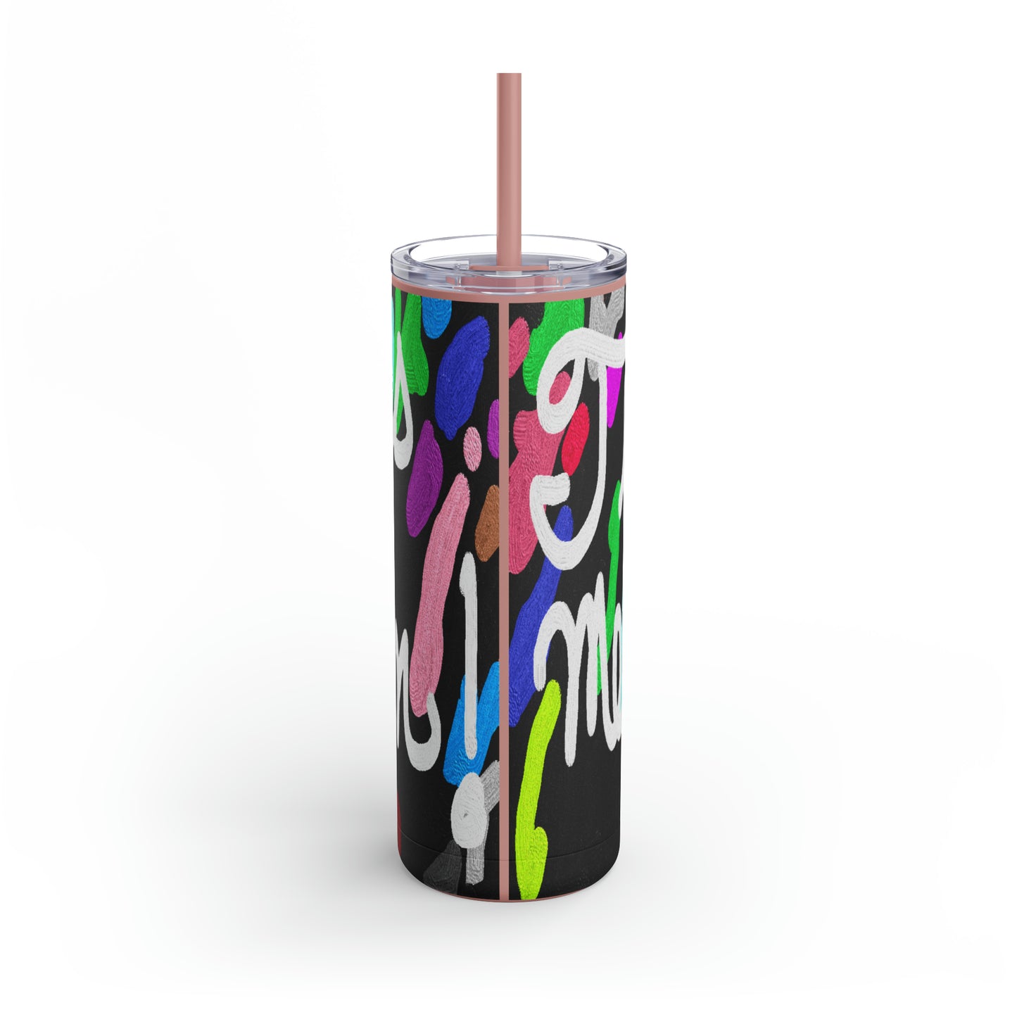 Untroubled Candi_"This Helps me Clock In" Skinny Matte Tumbler, 20oz