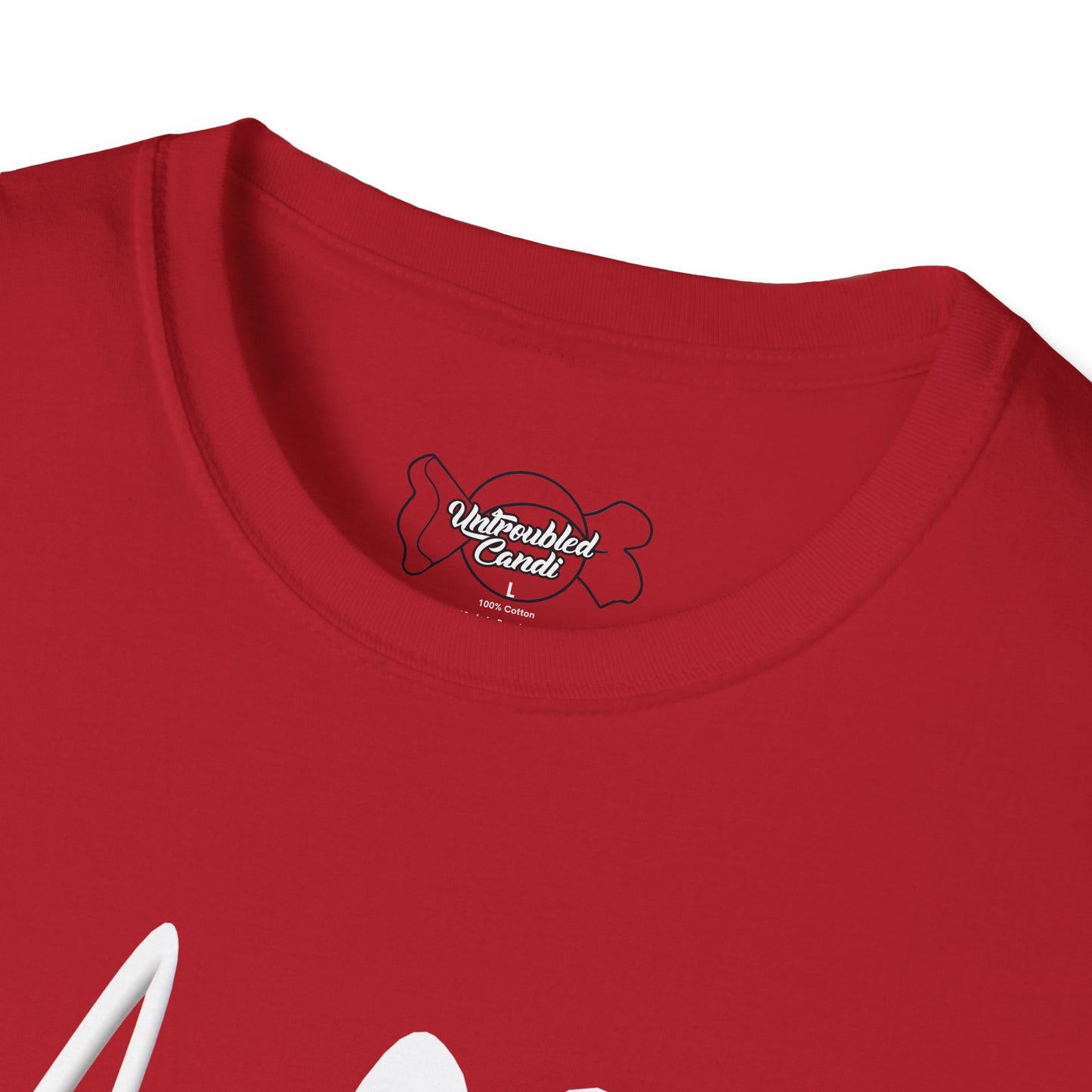 Untroubled Candi_ "#1GOD"_Unisex Softstyle T-Shirt_White