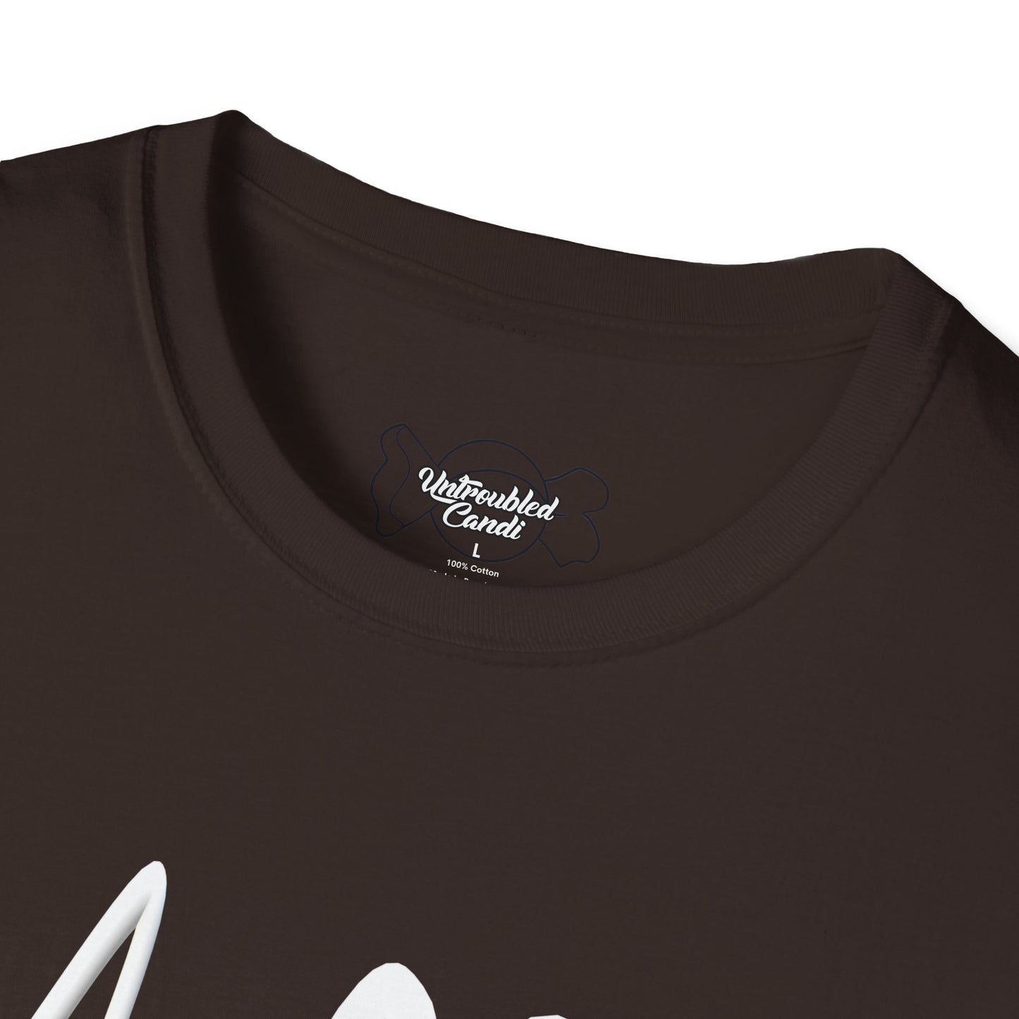 Untroubled Candi_ "#1GOD"_Unisex Softstyle T-Shirt_White