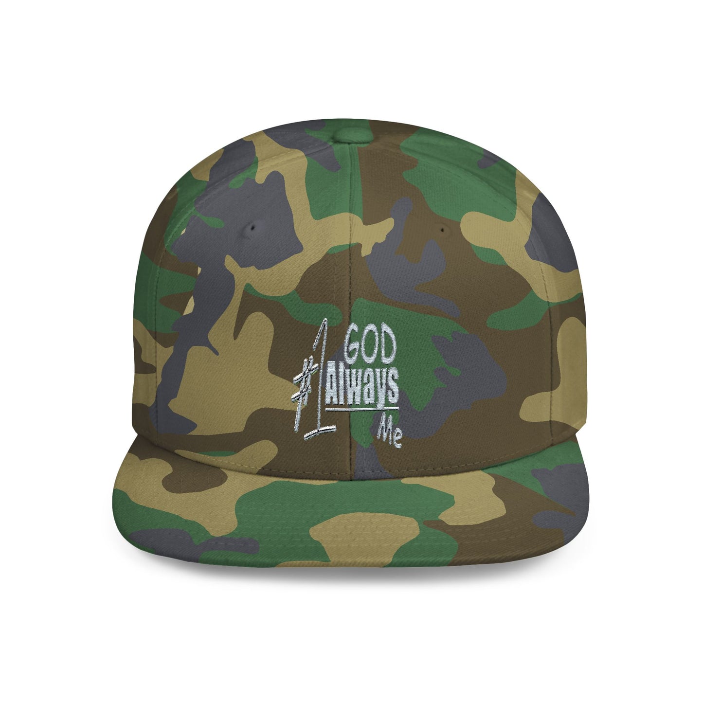 Untroubled Candi #1GOD"_Flat Bill Snapback-Gray Thread