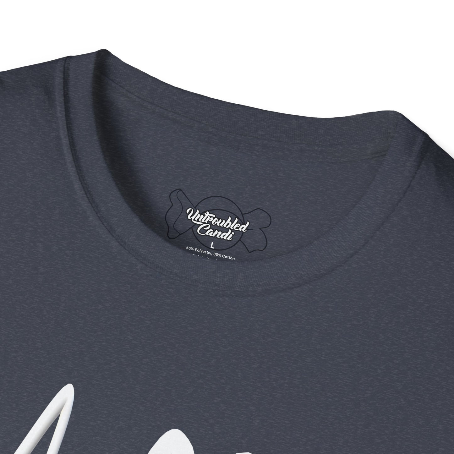 Untroubled Candi_ "#1GOD"_Unisex Softstyle T-Shirt_White