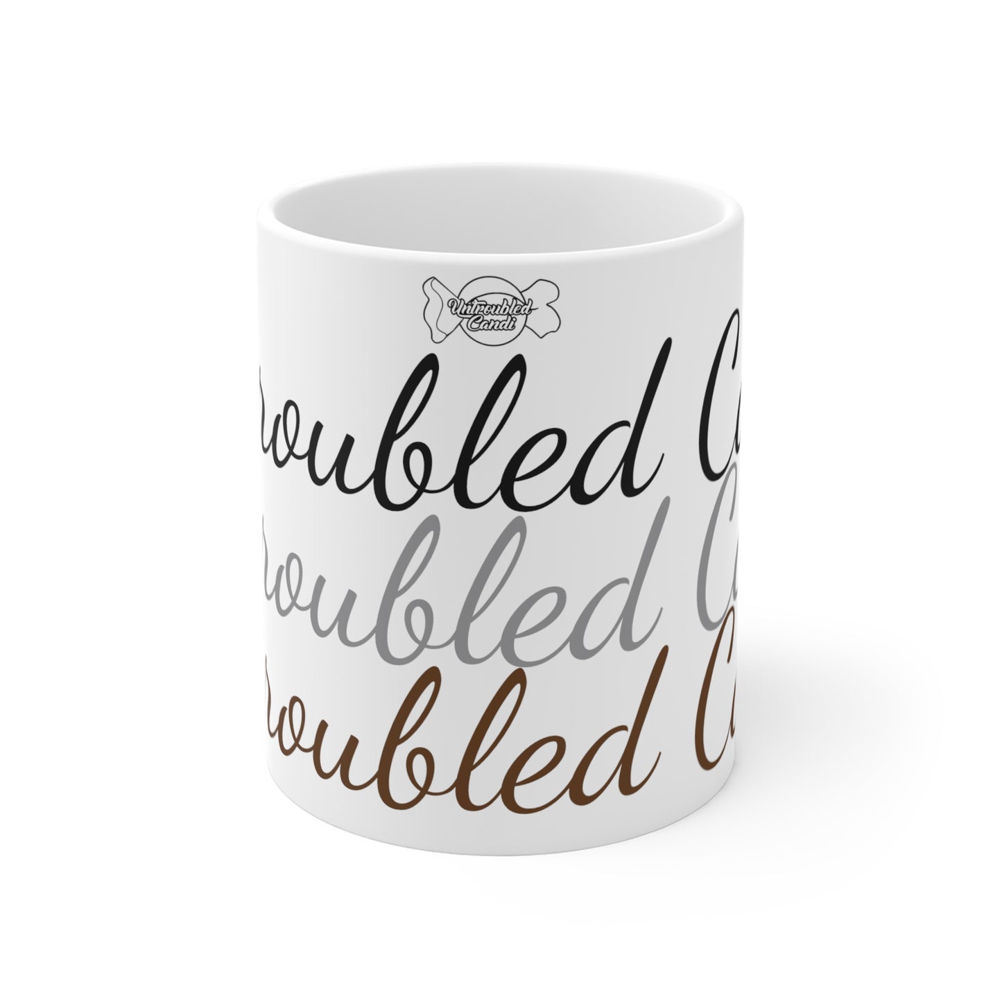 Untroubled Candi- Black, Gray, and Brown Mug 11oz