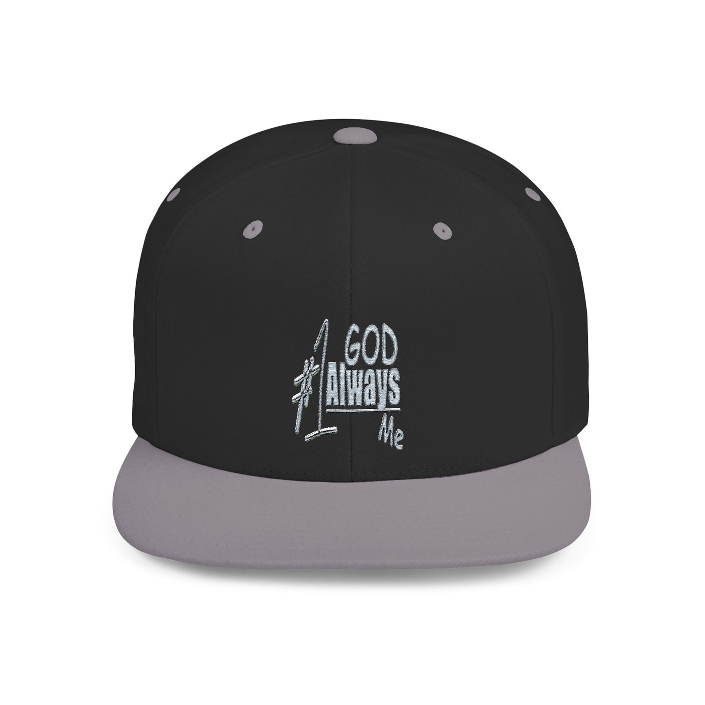Untroubled Candi #1GOD"_Flat Bill Snapback-Gray Thread