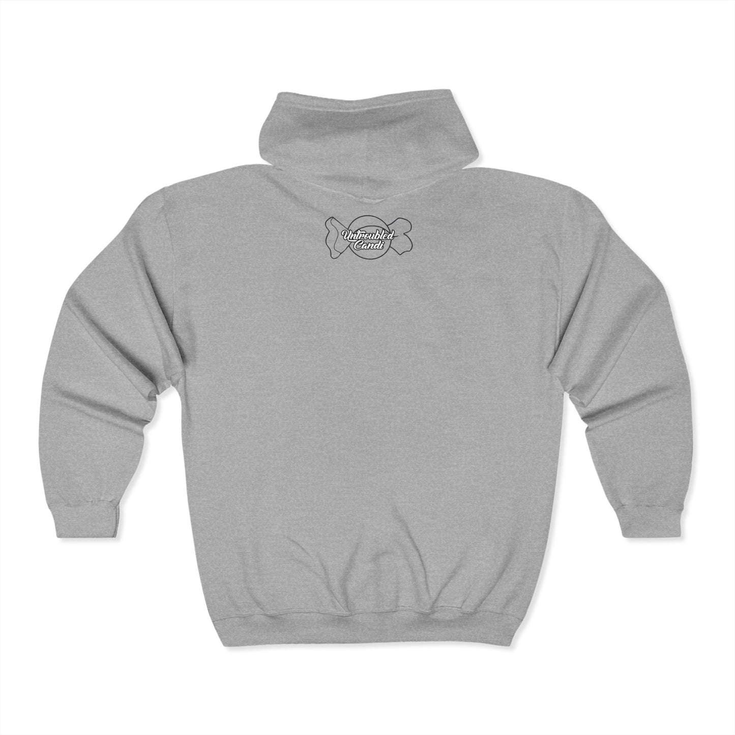Untroubled Candi_ "#1GOD"_Unisex Heavy Blend™ Full Zip Hooded Sweatshirt