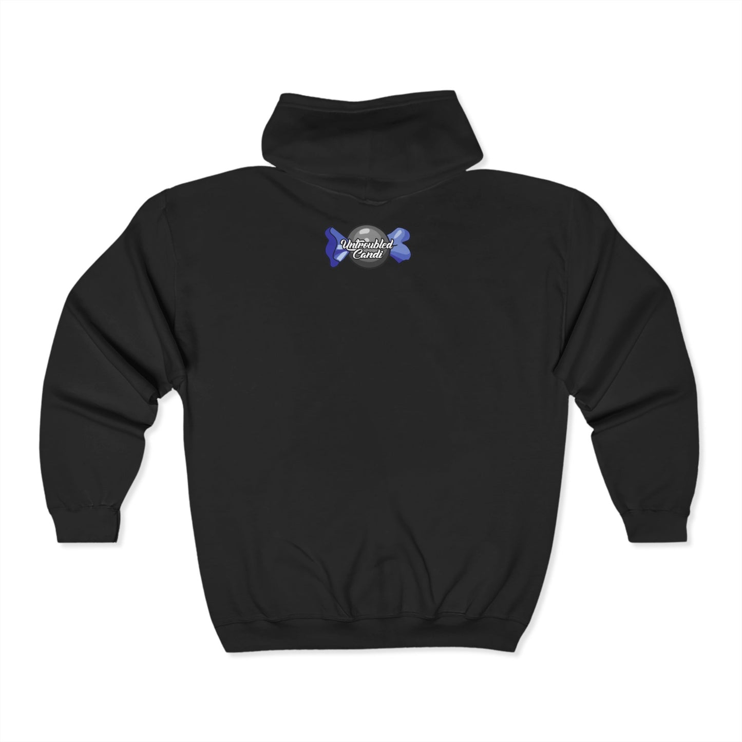 Untroubled Candi_ "#1GOD"_Unisex Heavy Blend™ Full Zip Hooded Sweatshirt