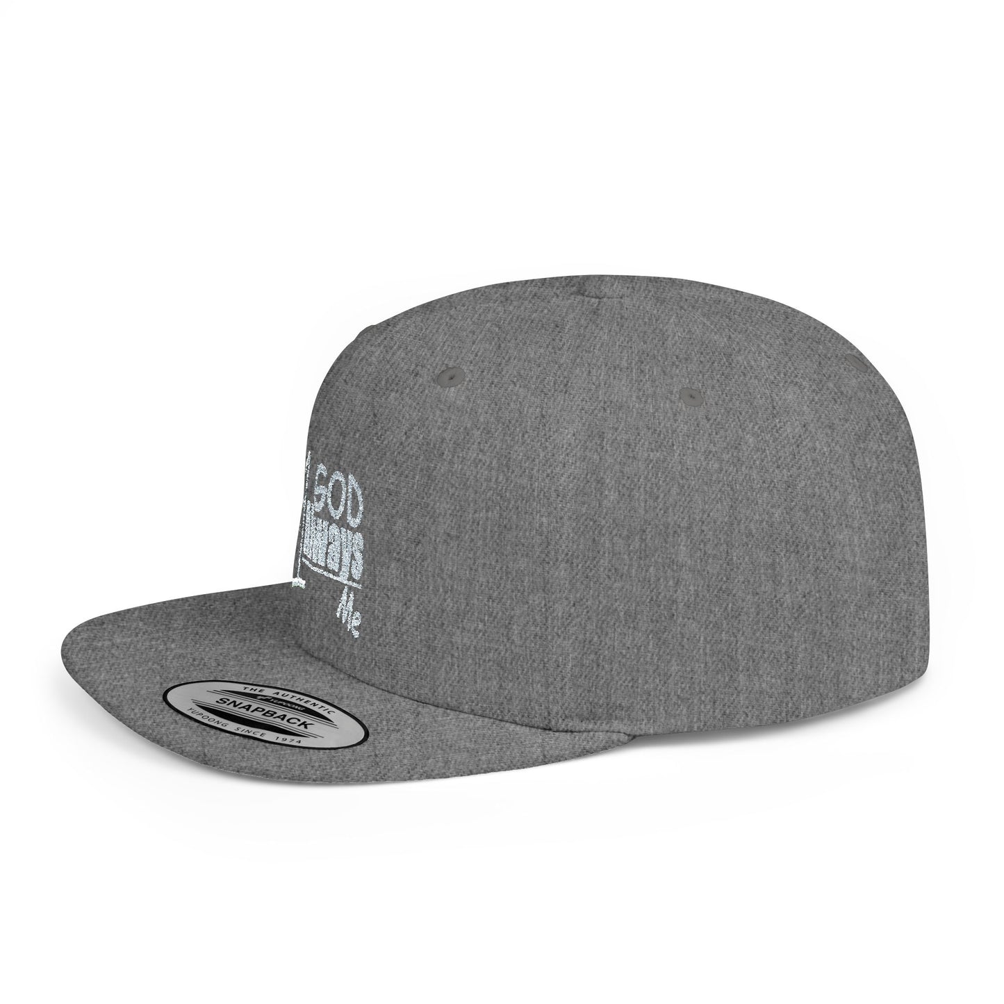 Untroubled Candi #1GOD"_Flat Bill Snapback-Gray Thread