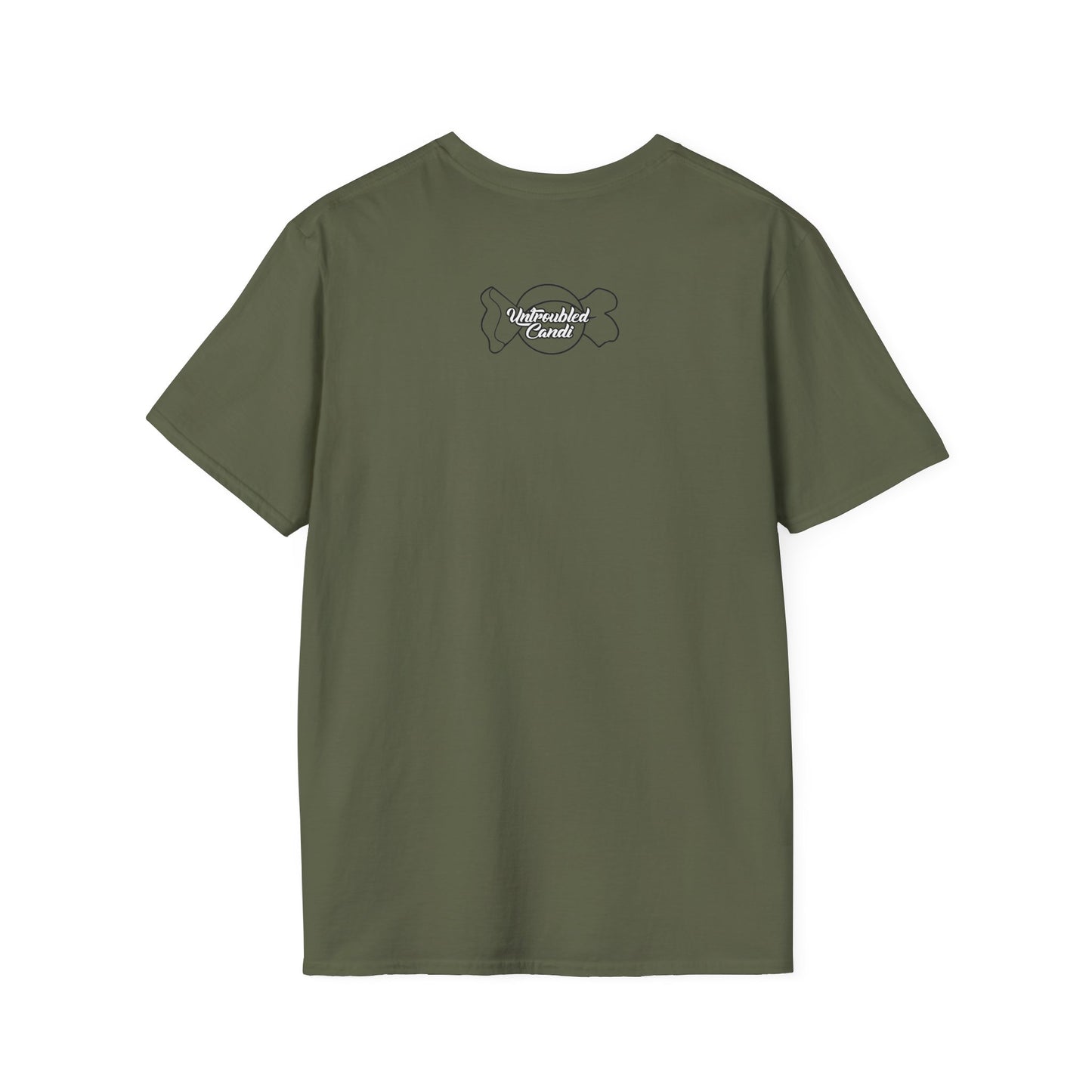 Untroubled Candi_ "#1GOD"_Unisex Softstyle T-Shirt_White