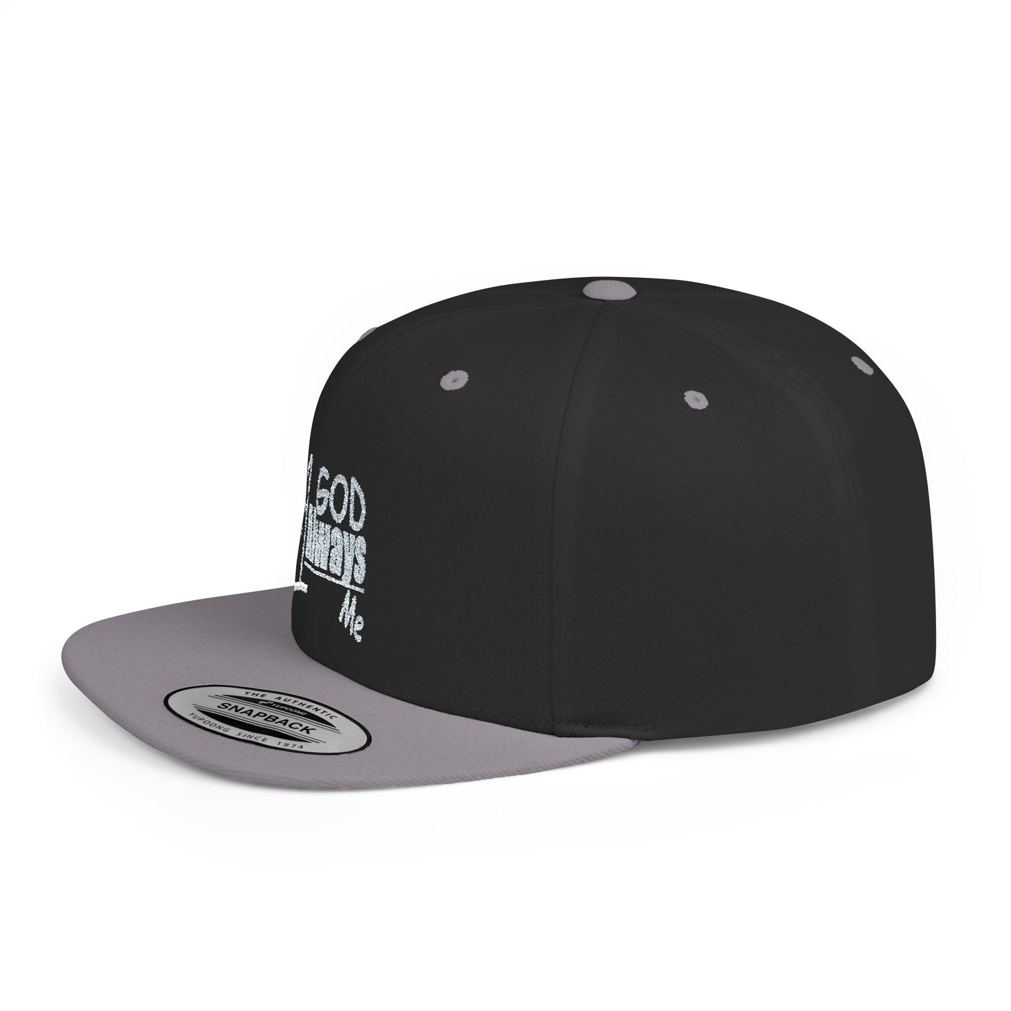 Untroubled Candi #1GOD"_Flat Bill Snapback-Gray Thread