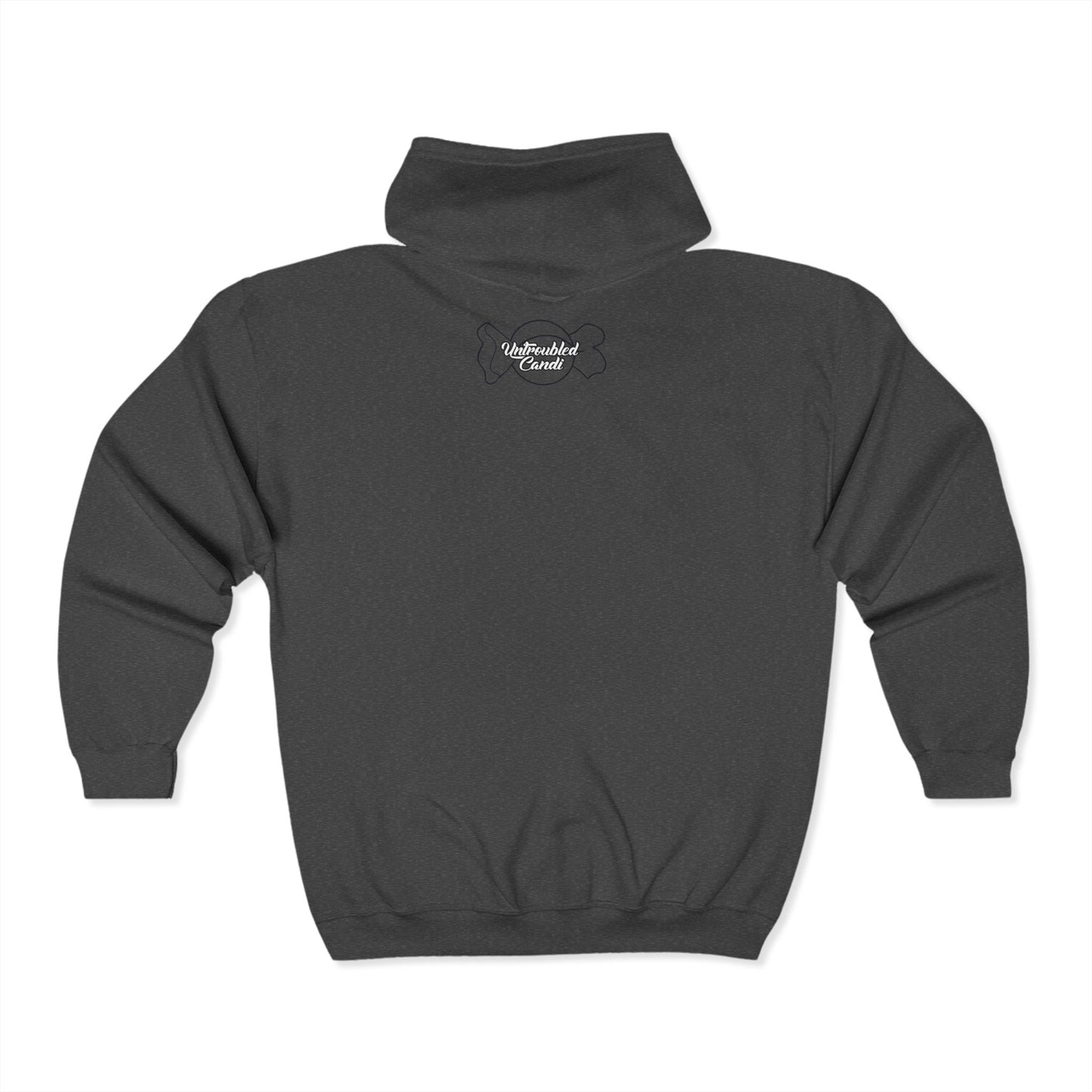 Untroubled Candi_ "#1GOD"_Unisex Heavy Blend™ Full Zip Hooded Sweatshirt