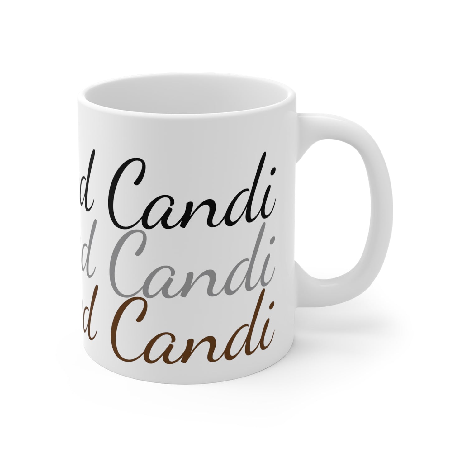 Untroubled Candi- Black, Gray, and Brown Mug 11oz