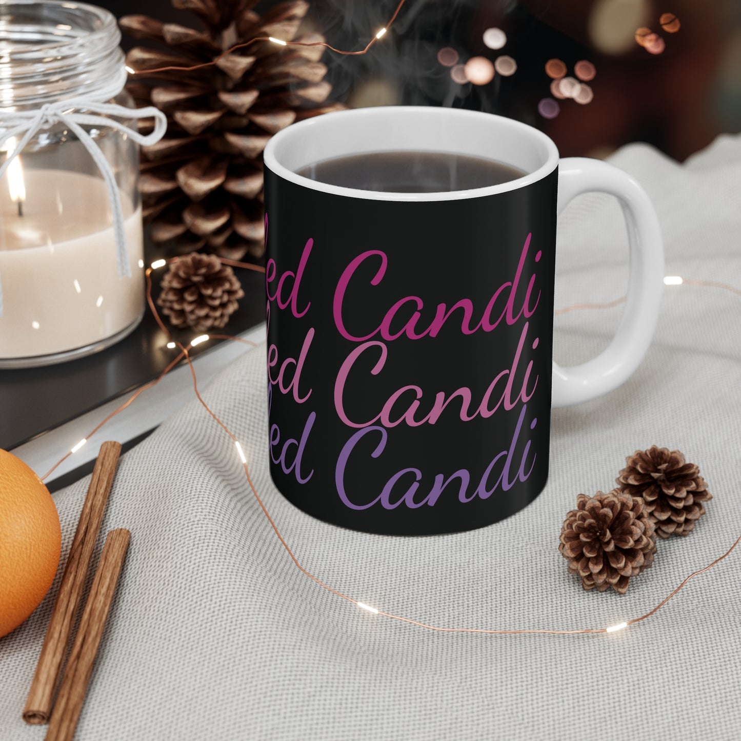 Untroubled Candi- Pink and Black Mug 11oz