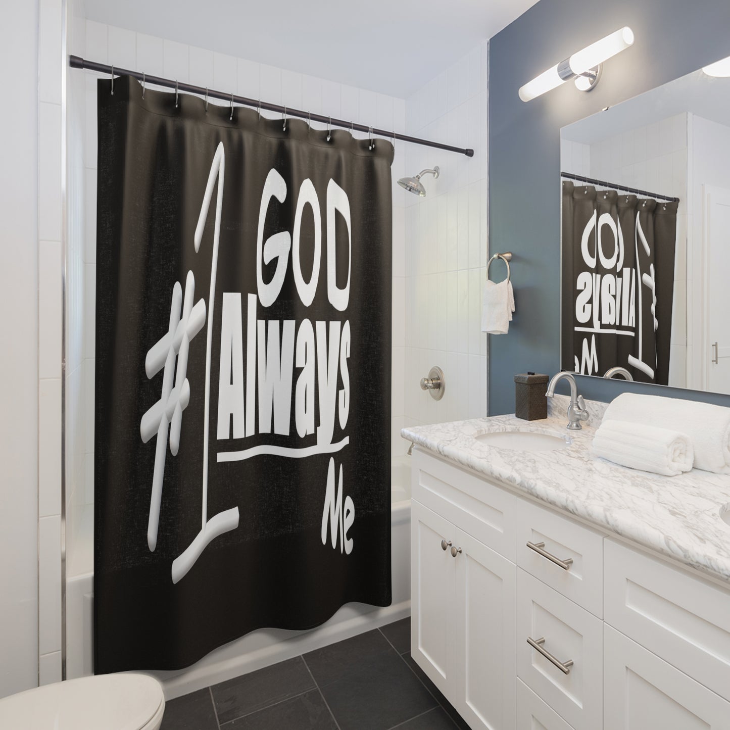 Untroubled Candi "#1God"_Shower Curtains